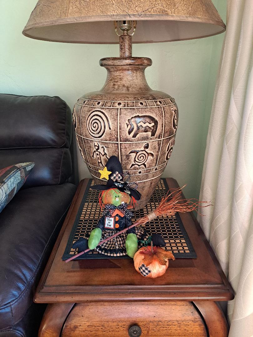 Small Trick or Treat Witch, FINISHED DOLL, Halloween Decor, Raggedy, Handmade, Gift Item, My Darlin Dolls, Shelf Sitter